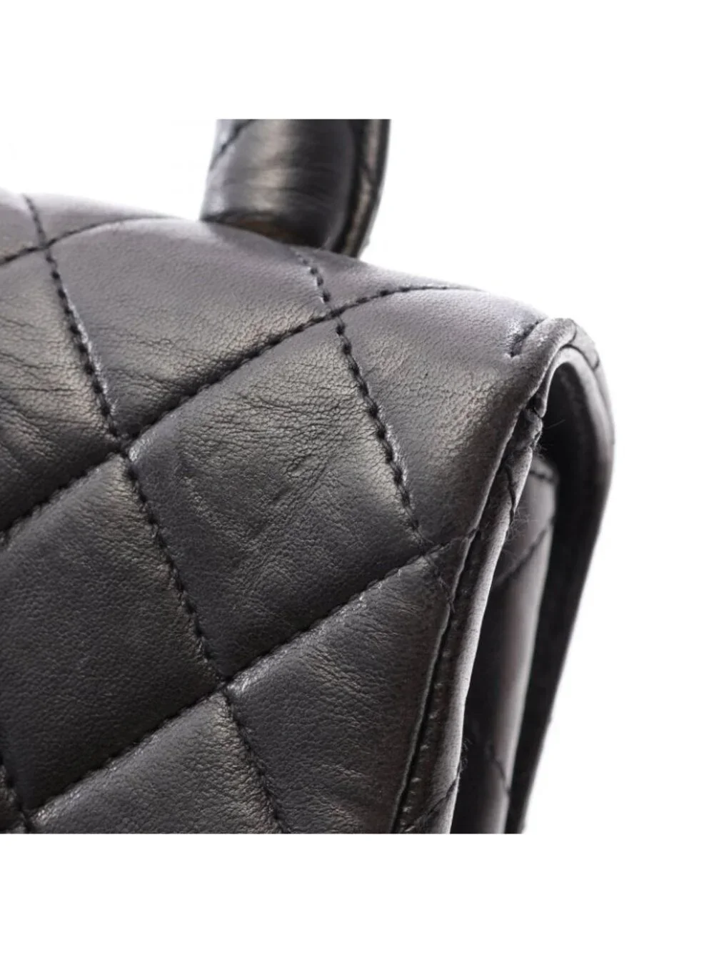 Chanel Handbag Quilted Parent Child Bag Black Lambskin